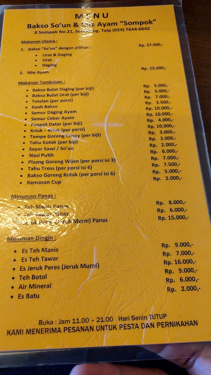 Bakso So'un & Mie Ayam Sompok Menu - Image 2