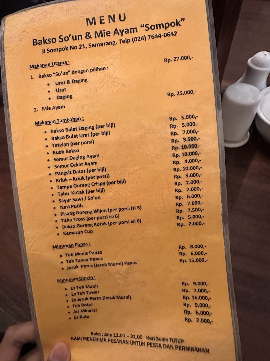 Bakso So'un & Mie Ayam Sompok Menu - Image 5